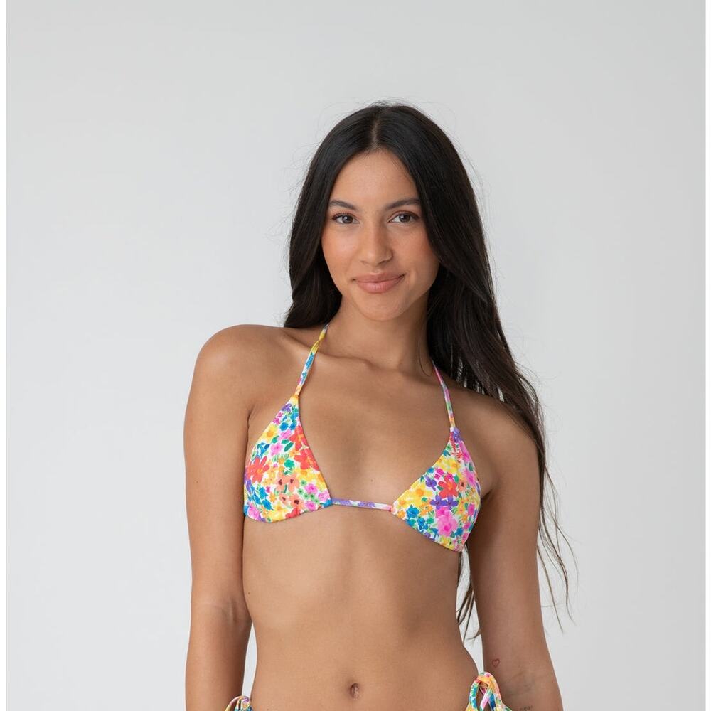 Bright Swimwear Maria Bikini Top Sunset Print Size Large NWT